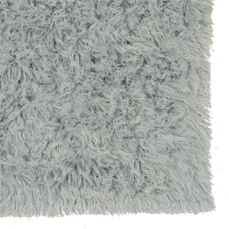 Linon New Flokati Hand Woven Wool 8'x10' Rug in Gray