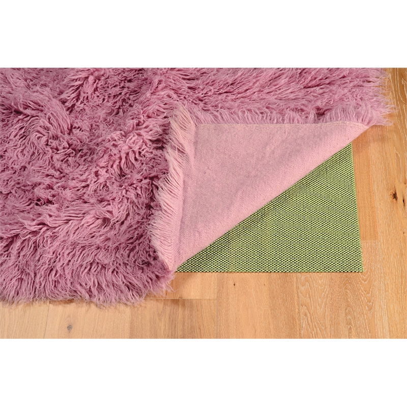 Linon New Flokati Hand Woven Wool 8'x10' Rug in Lilac Purple