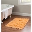 Linon New Flokati Hand Woven Wool 2'x3' Rug in Sherbet Orange