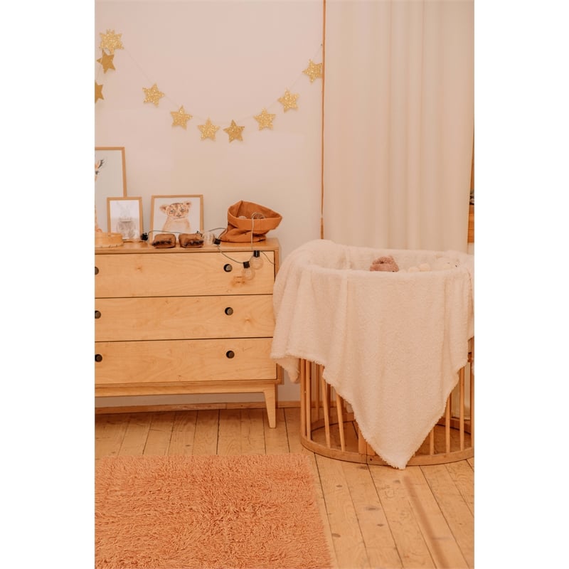 Linon New Flokati Hand Woven Wool 2'x3' Rug in Sherbet Orange