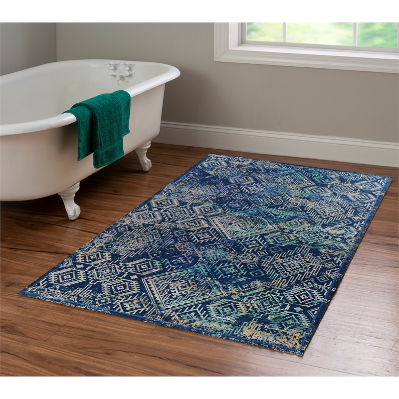 Linon Emerald Duluth Woven Microfiber Polyester 3'3