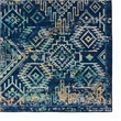 Linon Emerald Duluth Woven Microfiber Polyester 5'x7' Rug in Navy