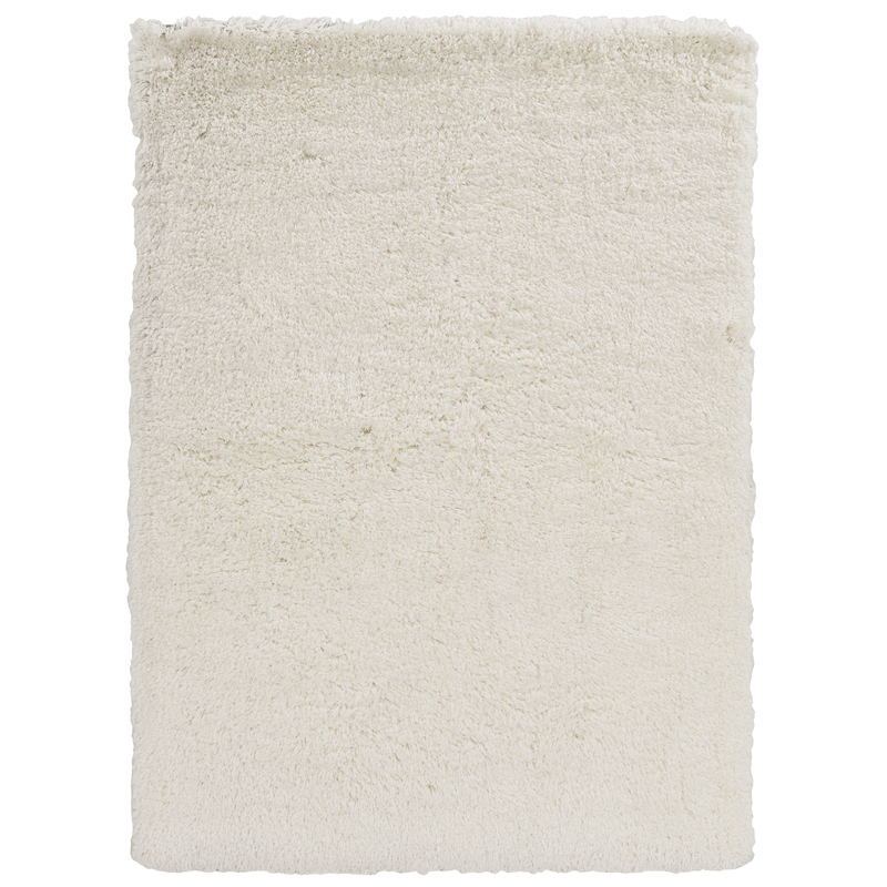 Linon Luxe Plush Shag Hand Tufted Polyester 8'x10' Rug in White