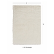 Linon Luxe Plush Shag Hand Tufted Polyester 8'x10' Rug in White