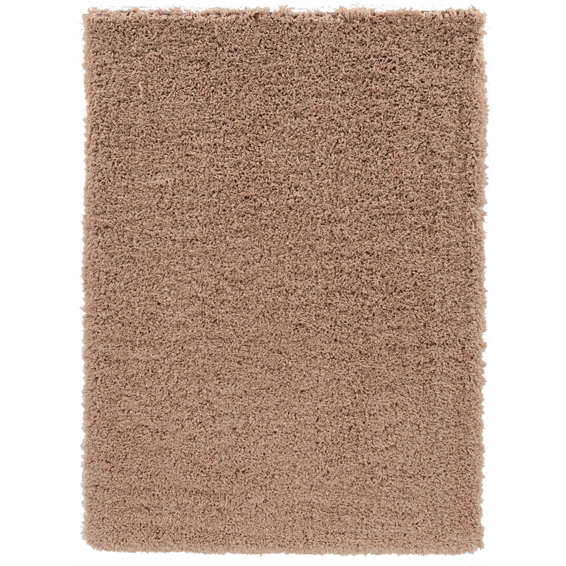 Linon Luxe Plush Shag Hand Tufted Polyester 5'x7' Rug in Sand