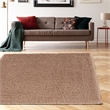 Linon Luxe Plush Shag Hand Tufted Polyester 5'x7' Rug in Sand