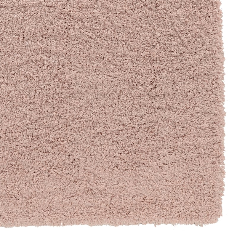 Linon Luxe Plush Shag Hand Tufted Polyester 8'x10' Rug in Blush Pink