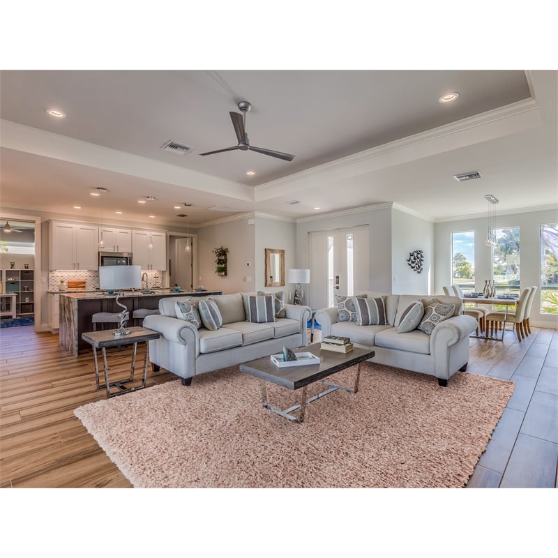 Linon Luxe Plush Shag Hand Tufted Polyester 8'x10' Rug in Blush Pink