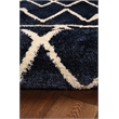 Linon Ibiza Zag Hand Tufted Microfiber Polyester 5'x7' Rug in Blue