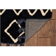 Linon Ibiza Zag Hand Tufted Microfiber Polyester 5'x7' Rug in Blue
