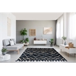 Linon Ibiza Zag Hand Tufted Microfiber Polyester 8'x10' Rug in Blue