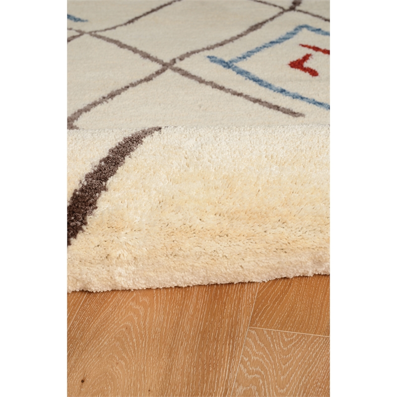 Linon Ibiza Zap Hand Tufted Microfiber Polyester 8'x10' Rug in Ivory