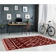 Linon Ibiza Zot Hand Tufted Microfiber Polyester 5'x7' Rug in Rust Red