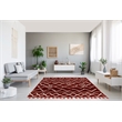 Linon Ibiza Zot Hand Tufted Microfiber Polyester 8'x10' Rug in Rust Red