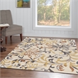 Linon Tripoli Branches Hand Tufted Polyester 5'x7' Rug in Ivory
