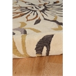 Linon Tripoli Branches Hand Tufted Polyester 5'x7' Rug in Ivory