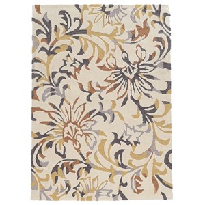 linon tripoli branches hand tufted polyester 8'x10' rug in ivory