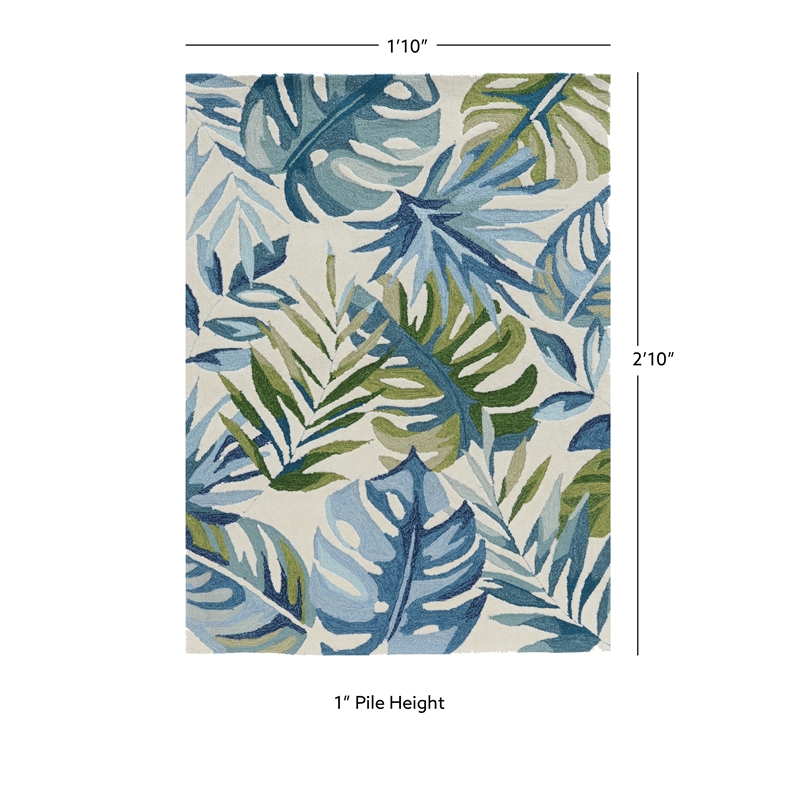 Linon Tripoli Bermuda Hand Tufted Polyester 2'x3' Rug in Ivory