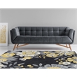 Linon Tripoli Wildflower Hand Tufted Polyester 5'x7' Rug in Gray