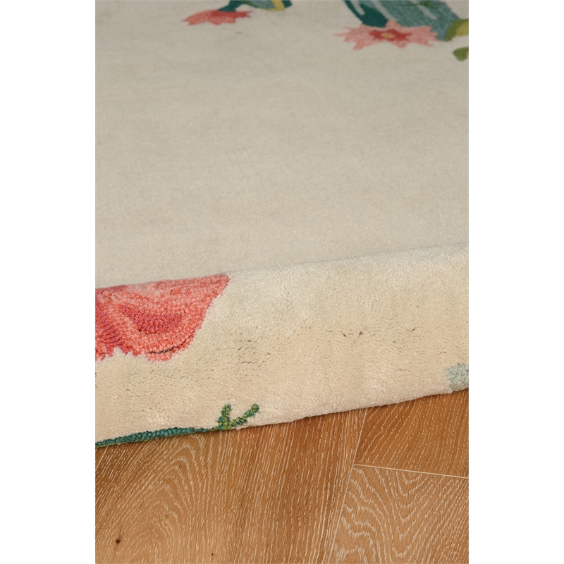 Linon Tripoli Rope Hand Tufted Polyester 5'x7' Rug in Ivory