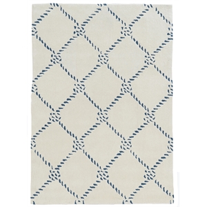 linon tripoli rope hand tufted polyester 5'x7' rug in ivory