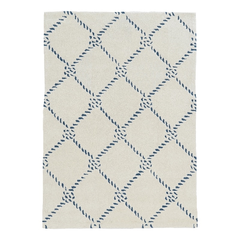 Linon Tripoli Rope Hand Tufted Polyester 5'x7' Rug in Ivory