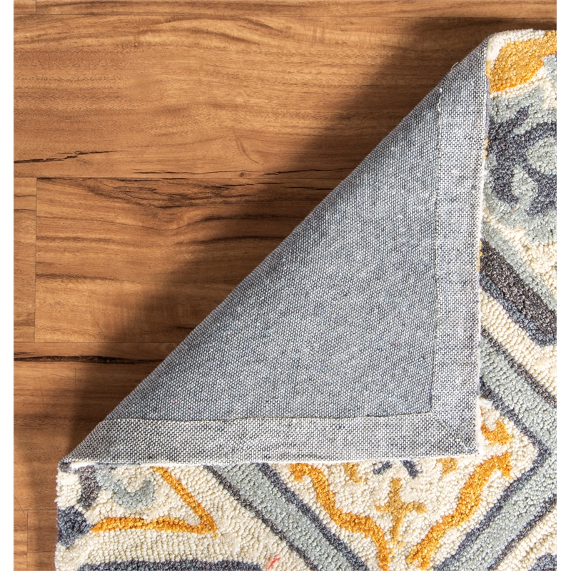 Linon Tripoli Rope Hand Tufted Polyester 8'x10' Rug in Ivory