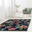 Linon Tripoli Cactus Hand Tufted Polyester 5'x7' Rug in Navy
