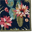 Linon Tripoli Cactus Hand Tufted Polyester 5'x7' Rug in Navy