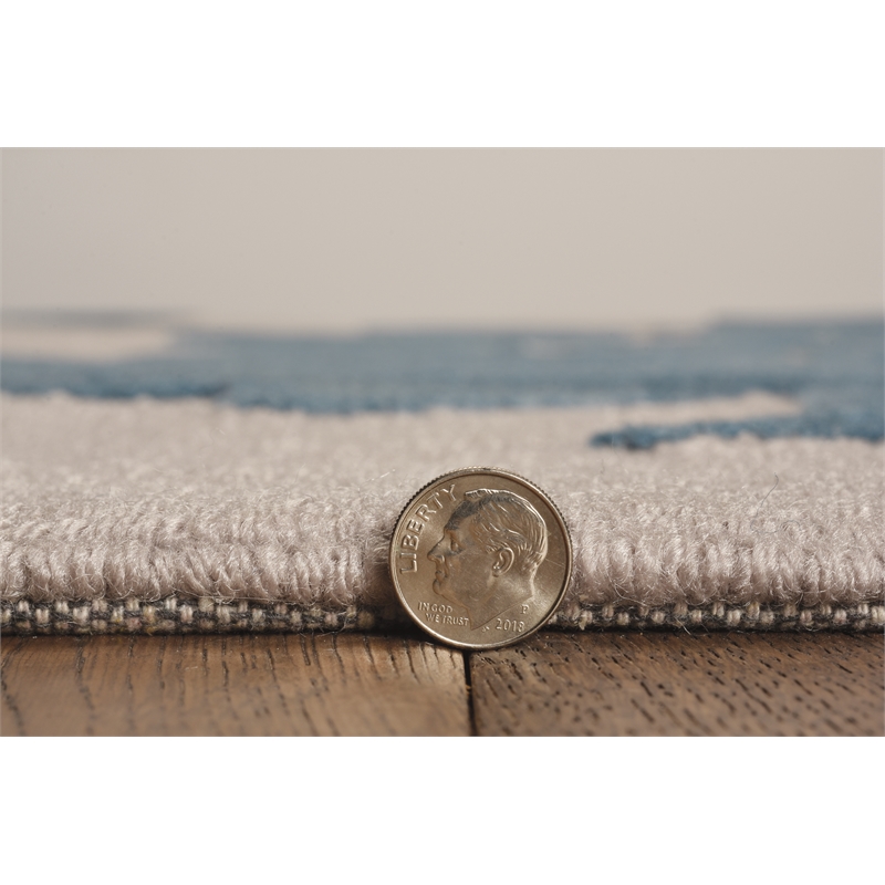 Linon Tripoli Cactus Hand Tufted Polyester 5'x7' Rug in Navy