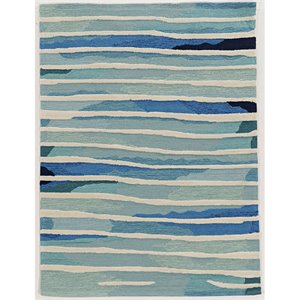 linon tripoli silt hand tufted polyester 5'x7' rug in ivory