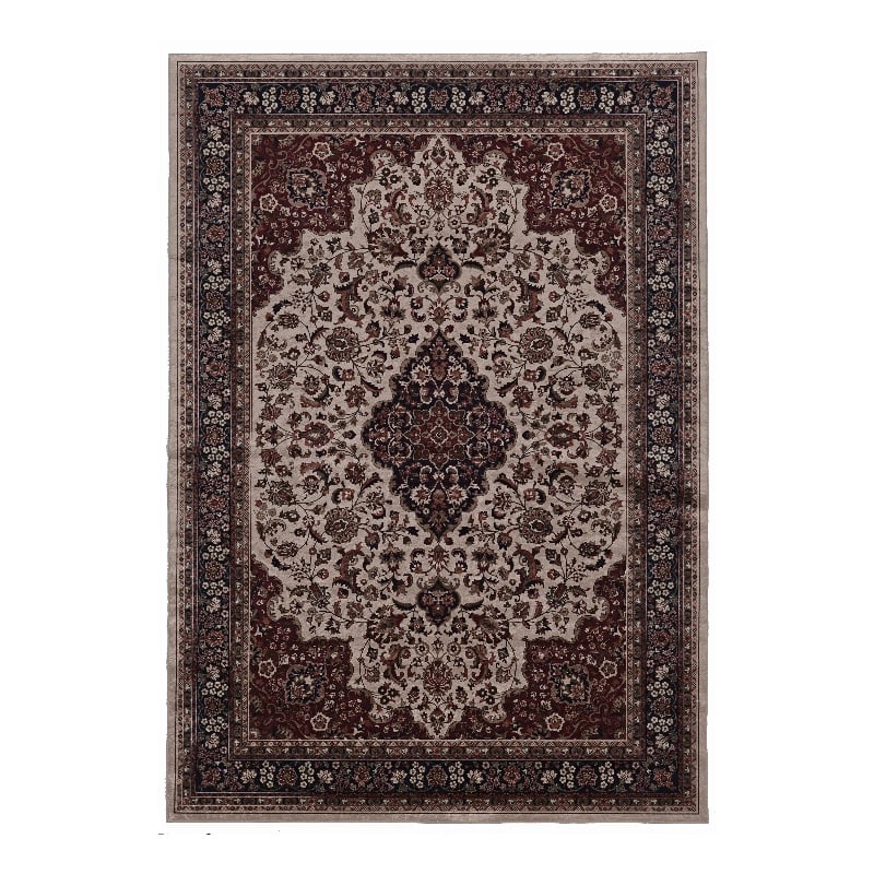 Linon Emerald Barton Woven Microfiber Polyester 5'x7' Rug in Cream