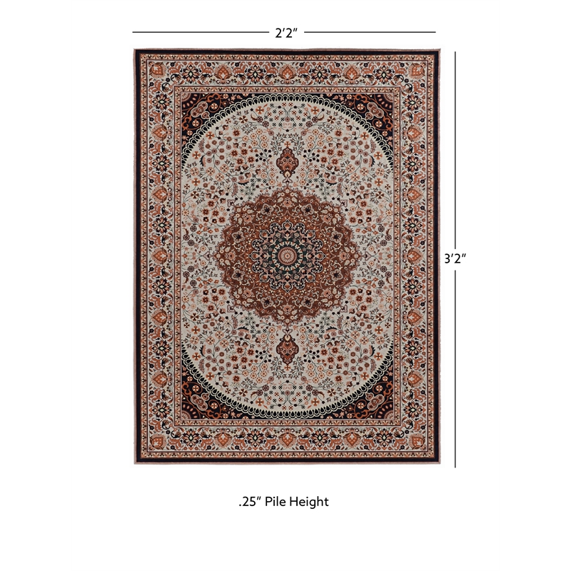 Linon Emerald Harris Woven Microfiber Polyester 2'2