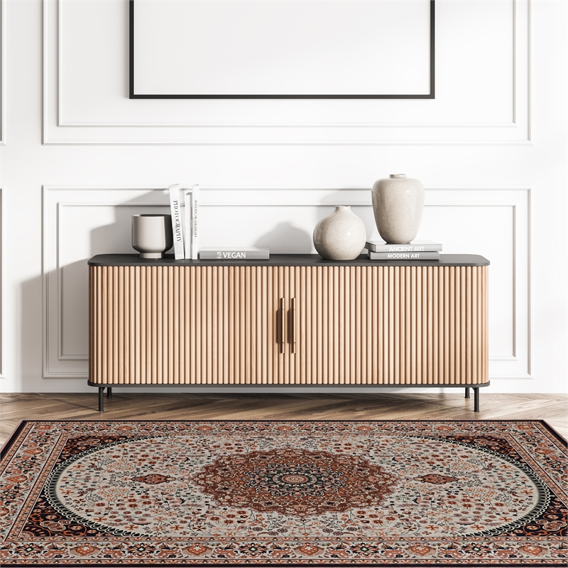 Linon Emerald Harris Woven Microfiber Polyester 6'7