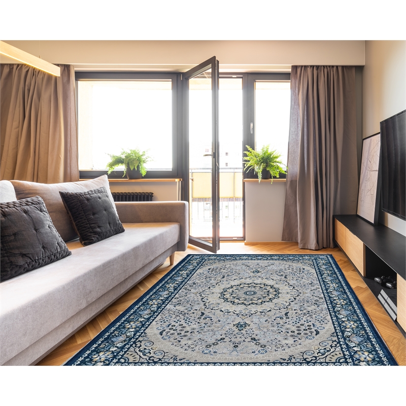 Linon Emerald Paulson Woven Microfiber Polyester 6'7