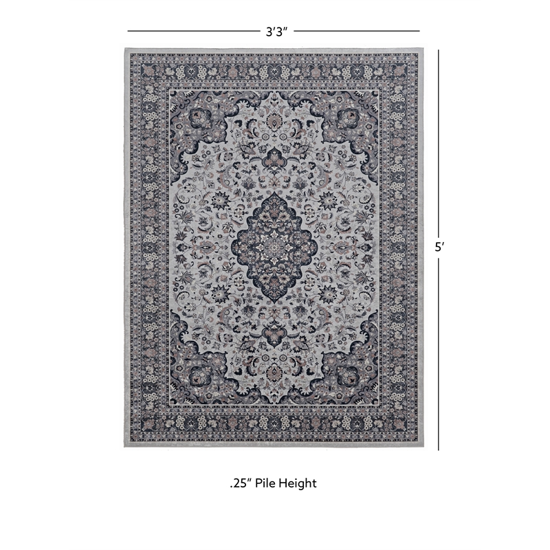 Linon Emerald Barton Woven Microfiber Polyester 3'3