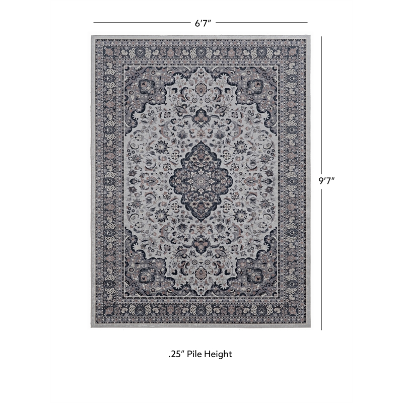 Linon Emerald Barton Woven Microfiber Polyester 6'7