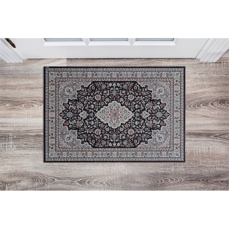 Linon Emerald Barton Woven Microfiber Polyester 2'2