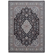 Linon Emerald Barton Woven Microfiber Polyester 5'x 7' Rug in Black
