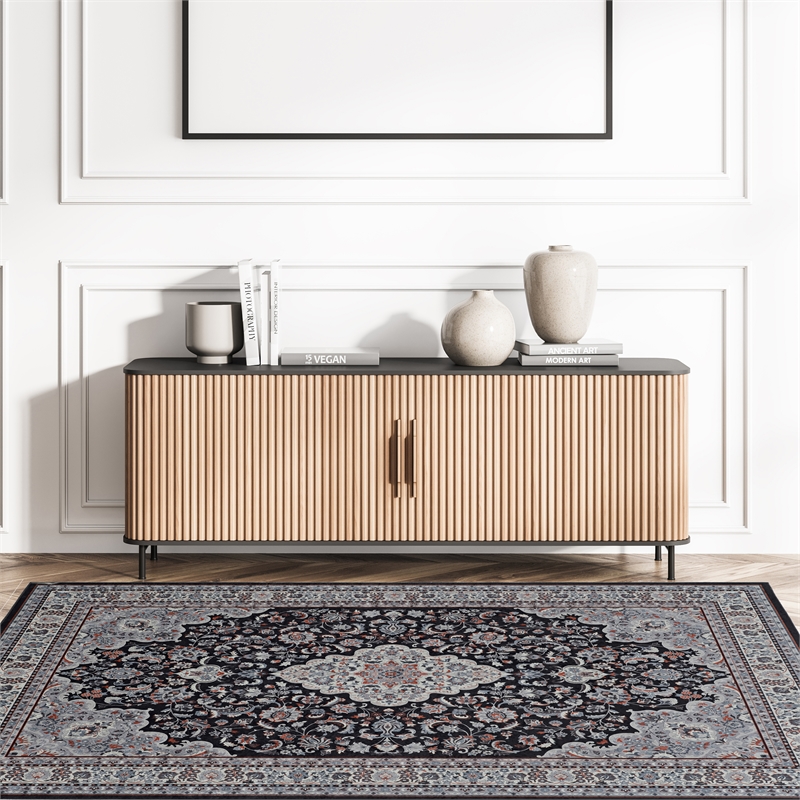 Linon Emerald Barton Woven Microfiber Polyester 6'7