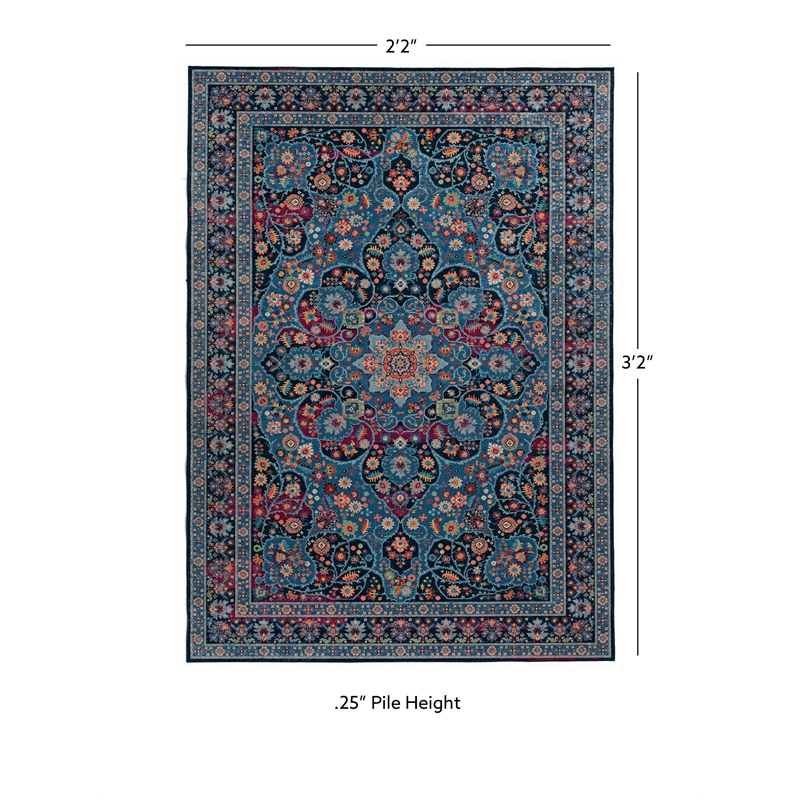 Linon Emerald Grenier Woven Microfiber Polyester 2'2