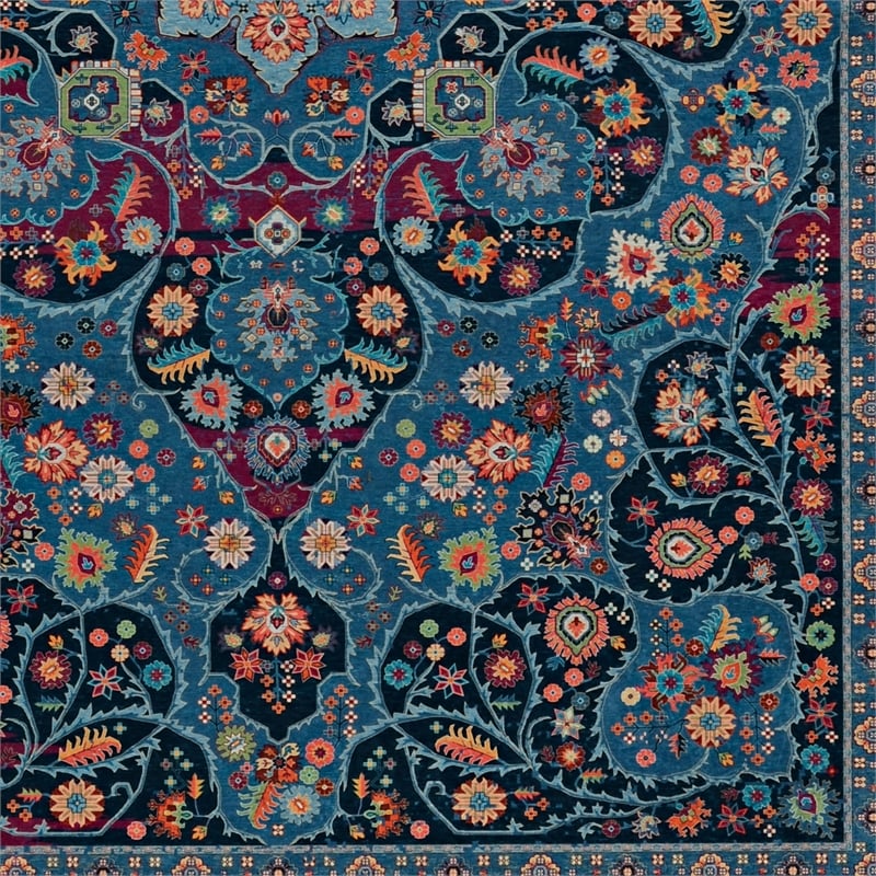 Linon Emerald Grenier Woven Microfiber Polyester 6'7