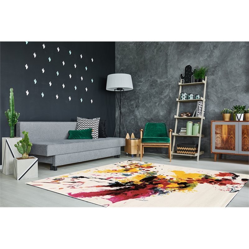 Linon Marisol Splash Power Loomed Polypropylene 8'x10'3