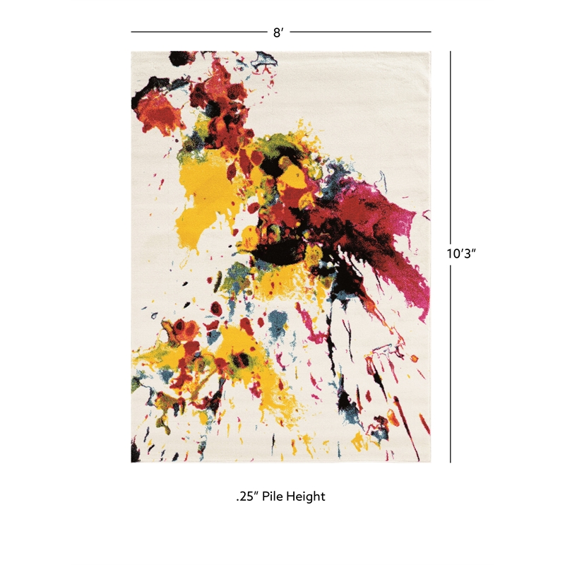 Linon Marisol Splash Power Loomed Polypropylene 8'x10'3