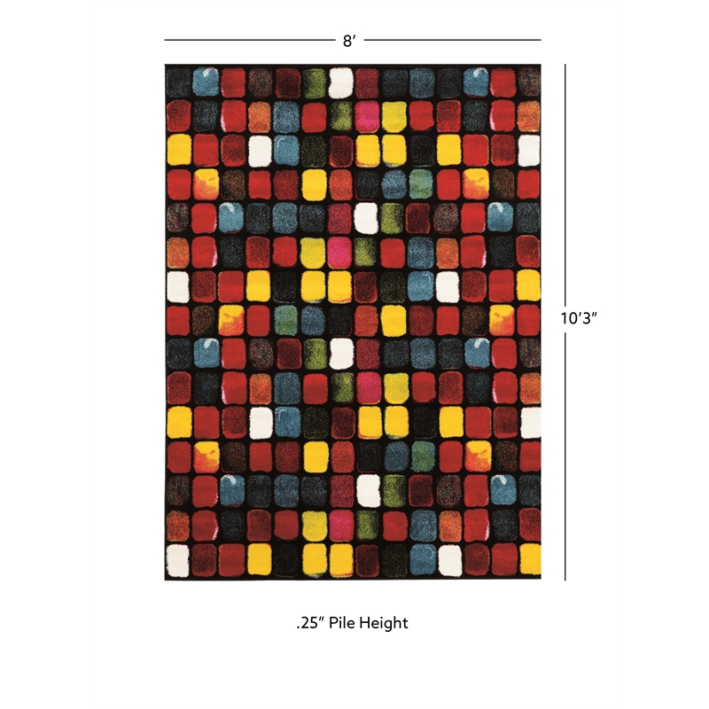 Linon Marisol Paint Box Power Loomed Polypropylene 8'x10'3