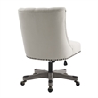 Linon Dixie Wood Upholstered Tufted Rolling Office Chair in Natural Beige