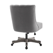 Linon Dixie Graywash Wood Base Upholstered Tufted Swivel Office Chair in Gray