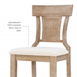 Linon Pacey Solid Wood Upholstered Bar Stool Woven Rattan Seat Back in Greywash