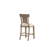Linon Pacey Wood Upholstered Counter Stool Woven Rattan Seat Back in Greywash