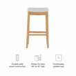 Linon Claridge Bar Stool Natural Stripe Padded Seat Wood Frame in Rustic Brown